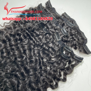 Meilleure vente Extensions de cheveux à clip pour cheveux bouclés birmans 100% cheveux vierges bruts humains vietnamiens couleur naturelle - Product Image 6