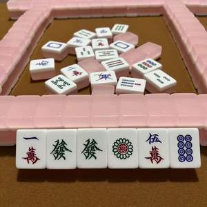 Venta caliente de fábrica Custom American Mahjong Tiles Sets 144PCs 30mm Tamaño de molde con Rosa Blanco dos tonos para juegos de casino - Product Image 5