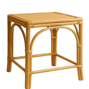 Table à manger d'extérieur en rotin minimaliste, durable, fabriquée à la main, meubles écologiques, texture naturelle unique, confortable pour une utilisation en villa - Product Image 4