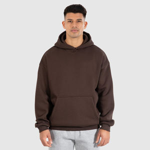 Wholesale Winter Wear 100%Cotton Heavyweight Thick Hoodies Custom Print logo Design Oversized Drop Shoulder Blank Hoodie <b>for</b> <b>Men</b> - Product Image 2