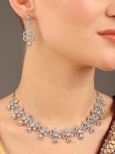 Conjunto de collar de diseño elegante para mujer con acabado Premium ideal para ocasiones nupciales y festivas a los mejores precios - Product Image 2