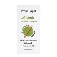 Boîte cadeau de nettoyant dentaire naturel personnalisé Miswak, 5 Miswaks emballés sous vide, 1 support de protection pour les soins dentaires bucco-dentaires