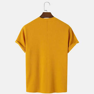 Camiseta lisa de manga corta 100% algodón y poliéster para hombre al mejor precio, cuello de Color sólido, ligera, transpirable, de gran tamaño, con estampado de logotipo - Product Image 4