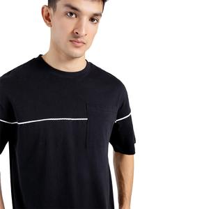 Lo último 100% algodón Jersey negro uso diario verano camiseta frontal pecho bolsillo de gran tamaño hombres camiseta verano Casual camisetas - Product Image 2