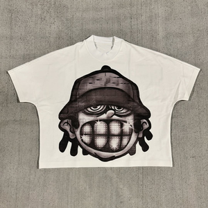 Summer Screen Print Logo Aicd Wash Vintage Cotton Shorts Streetwear Tracksuit <b>Tshirt</b> and Shorts Set Men Sweatsuit Custom Logo - Product Image 3