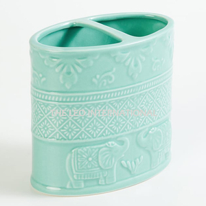 ที่ใส่แปรงสีฟันสแตนเลสสตีลโลหะสีทองขนาด3X3X6นิ้วอุปกรณ์ห้องน้ำ - Product Image 3