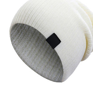 Solid Color Acrylic Fiber Warm Winter <b>Beanie</b> With Custom logo Knit Hat Warm Winter <b>Beanies</b> for <b>Women</b> Men Unisex Knitted Winter - Product Image 3