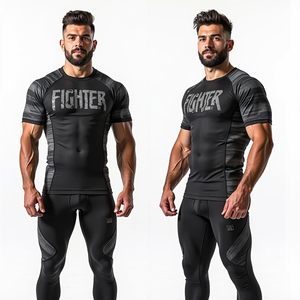 Protector de sarpullido completa y de manga corta, ajuste de compresión, diseño personalizado para MMA y equipo de entrenamiento, kimono de jiu jitsu - Product Image 5