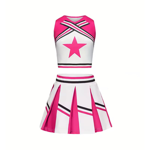 SNG Custom Logo Unisex <b>Cheerleading</b> Uniform Sets White Sleeveless Spandex Top Shorts New Style School Practice OEM Service - Product Image 5