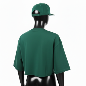 Crop top femme en jersey de coton et polyester, léger, confortable, avec logo imprimé en strass.  Chemise crop top femme en coton. - Product Image 2