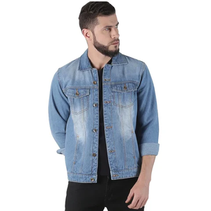 New Waterproof Cotton <b>Denim</b> Regular <b>Jacket</b> <b>Men</b> Duffle Casual Solid Color Lapel Zipper Winter Front Logo Jeans <b>Jacket</b> - Product Image 1