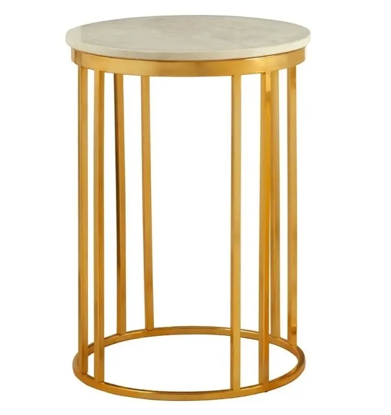 Античный журнальный столик круглой формы из металла и алюминия, натуральный Элегантный золотой цвет, по низкой цене