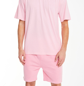 ชุดเสื้อยืดและกางเกงขาสั้นผู้ชายคุณภาพสูง ผ้าฝ้ายระบายอากาศ ชุดลำลองสำหรับฤดูร้อน ชุดเสื้อยืดและกางเกงขาสั้น 2 ชิ้น ชุดขาสั้นผู้ชาย - Product Image 3