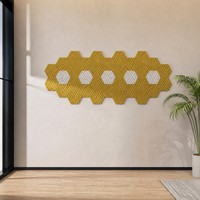 Panneau acoustique en fibre de polyester, motif hexagonal 3D, panneau acoustique pour animaux de compagnie, panneau mural modulaire absorbant le son