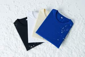 เสื้อยืดคอกลมลำลองสำหรับทุกเพศใหม่ล่าสุดเสื้อยืด70% คอตตอน30% โพลีเอสเตอร์210g ผ้าถักปรับแต่งโลโก้ได้สำหรับผู้ชาย - Product Image 2