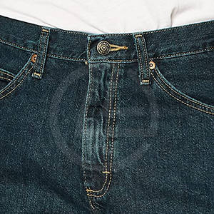 Pantalones cortos vaqueros sólidos de algodón 100% para hombre con paneles únicos Estilo audaz Lavado ligero Ajuste relajado - Product Image 3