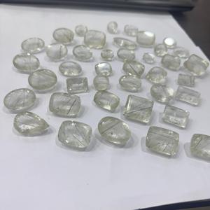 ขายส่งหินควอตซ์รูไทล์ธรรมชาติผสมตัดอัญมณีหลวมขนาดฟรีพลอยพลอยควอตซ์ไหมพรม - Product Image 2