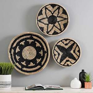 Top vente tissé à la main jonc de mer tenture murale décor ensemble tenture murale ornements décoration salon OEM personnalisé en gros - Product Image 6