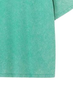 T-shirt unisexe surdimensionné en coton vert délavé, style vintage, épaules tombantes, streetwear décontracté, haut unisexe - Product Image 6