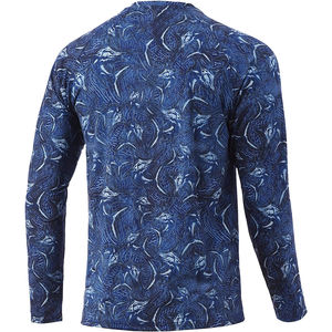 UPF50 + Ropa de pesca de secado rápido para hombres Camiseta con capucha de manga larga personalizada al por mayor con máscara facial Protección Solar e impermeable - Product Image 4