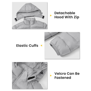 Custom Color <b>Thin</b> Line Design Canvas <b>Puffer</b> <b>Jacket</b> Bubble Coat Thick Cotton Padded Winter Parka Men - Product Image 2