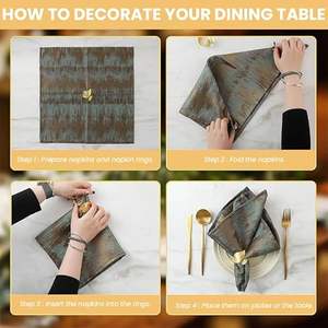 Ensemble de ronds de serviette en résine et métal de forme ronde en forme d'anneaux de tissu pour une utilisation de fête de mariage - Product Image 5