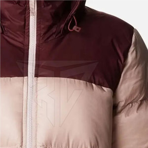 Veste matelassée imperméable respirante en tricot pour femmes, pour l'hiver, à capuche, pour usage extérieur, logo personnalisé, nylon/polyester, haute qualité, vente en gros - Product Image 6