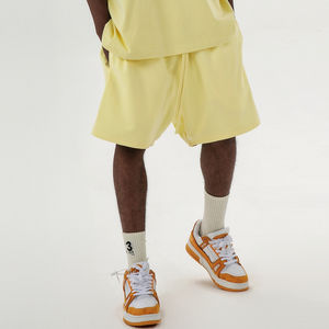 Baggy personnalisé pour hommes 100% coton Short vieilli lourd motif solide Style décontracté avec logo en silicone Designer Teint en couleur unie - Product Image 4