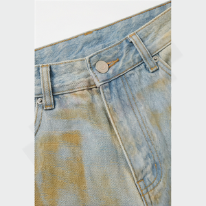 กางเกงยีนส์ทรงตรงสไตล์เรโทรใหม่ปี 2025 คุณภาพสูงสำหรับผู้ชาย ใส่ได้ทั้งฤดูหนาวและฤดูร้อน ล้างสีแบบ Stonewashed ซักได้ สไตล์วินเทจ ฮิปฮอป แฟชั่นสตรีท  แบบสั่งทำพิเศษ - Product Image 4