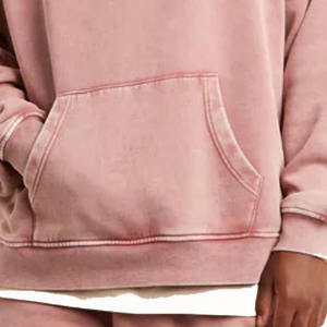 Sudaderas con capucha bordadas lavadas con piedra de manga larga para hombre de gran tamaño, suéter cálido transpirable para invierno, Sudadera con capucha lavada Vintage 100% - Product Image 3