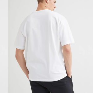 Camisetas personalizadas de algodón de alta calidad 240gsm 100% para hombre, camiseta lisa con estampado de logotipo de marca en blanco personalizado para hombre - Product Image 4