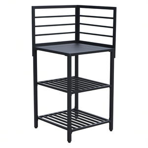 Amicasa Anthracite KONNECT Mobile KIT GL8454 Base d'angle de cuisine extérieure avec étagères (60cm) - Product Image 2