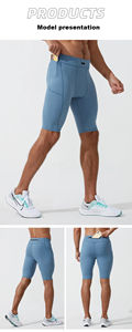 Pantalones cortos de compresión de tendencia para hombre, mallas de culturismo de secado rápido, mallas cortas para Fitness, cintura elástica, pantalones cortos deportivos para gimnasio, pantalones cortos para correr para hombre - Product Image 5