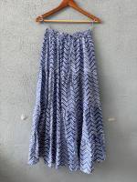 Falda Maxi de Algodón con Estampado Natural Ajustable para Mujer, Vestido Largo Bohemio Casual con Bolsillos con Cordón, Plisado y Hecho a Mano