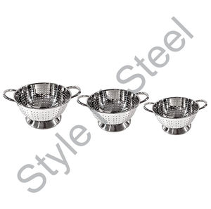 Panier de vidange en acier inoxydable 3 Pcs ensemble de passoire avec vernis Prix de gros Passoire à salade au prix de gros - Product Image 1