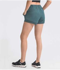 Pantalones cortos de entrenamiento de salón de patrón sólido para mujer Pantalones cortos deportivos de ejercicio informal para correr-Venta al por mayor - Product Image 6