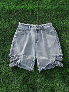 กางเกงยีนส์ขาสั้นผู้ชายคุณภาพสูง ผ้าฝ้าย 100% ทรงสปอร์ต สตรีทแวร์ ระบายอากาศ แห้งเร็ว - Product Image 5