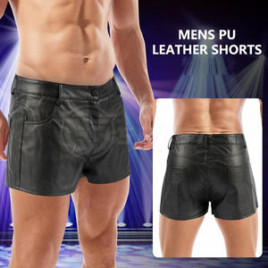 Shorts en cuir pour hommes vente en gros personnalisés Shorts en cuir à séchage rapide pour hommes Shorts en cuir pour hommes à prix bon marché - Product Image 2