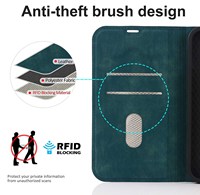 Étui de protection en cuir PU pour 14 Pro Max avec 2 emplacements pour cartes SIM et porte-cartes, design professionnel, antichoc