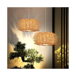 Sea Urchin โคมไฟหวายสําหรับตกแต่งบ้านจี้โคมไฟเพดานสําหรับรีสอร์ทโรงแรมทอโดยเวียดนาม - Product Image 1