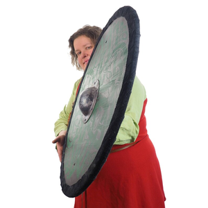 Patrón de escudo vikingo de Dragón Verde 30 pulgadas Norman Shield decoración de pared artesanía de Calvin hecho de madera armadura medieval - Product Image 4