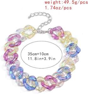 Chaîne à maillons en résine inspirée des défilés de mode, qui aide à transformer les idées en accessoires magnifiques, chaîne à maillons pour filles - Product Image 3