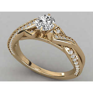 Bague en or 9 carats avec diamant de laboratoire brillant - Product Image 2