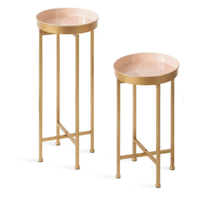 Juego de dos muebles para el hogar, nuevos diseños, recubierta de polvo brillante Negro mesa auxiliar, muebles de diseño moderno, mesa auxiliar de Metal - Product Image 5