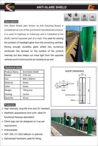 Meilleures ventes Highway Anti-glare Board Traffic Attention Safety FRP Anti-Dazzle Boards - Product Image 5