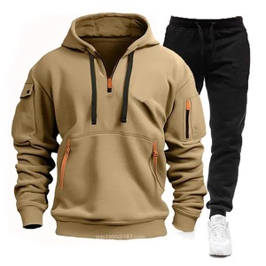 Men's Sports Suit, Hooded <b>Sweatshirt</b> and Zippered Sweatpants, Multiple Pockets, Spring and Autumn - Product Image 2