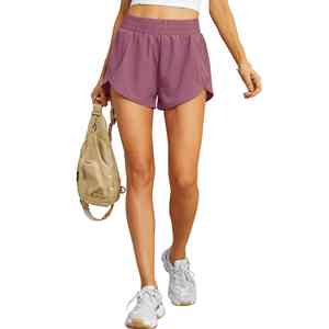 กางเกงขาสั้นผู้หญิงเอวสูงผ้าคอตตอนดีไซน์แบบผ่าข้างมีซิปกระเป๋าด้านข้างระบายอากาศได้ในฤดูร้อน - Product Image 3