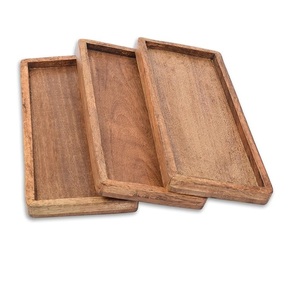 Bandeja de madera para servir en granja, bandeja de madera de acacia, bandejas de madera - Product Image 1