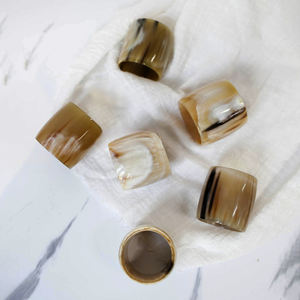 Luxury Horn Napkin Holders Set for Restaurant Dining <b>Table</b> Elegant Holder Rings <b>Decorative</b> Dinner Napkins Ring - Product Image 1