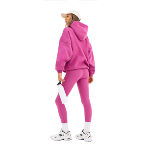 Sweat-shirt oversize pour femme en coton 50% et polyester 50%, rose pâle, streetwear, épaules tombantes, coupe décontractée, mode, vêtements d'hiver - Product Image 6